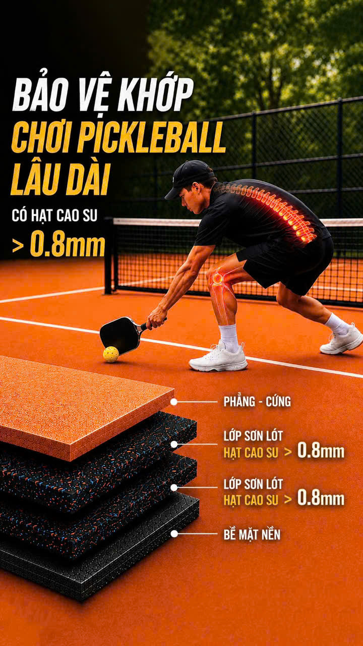 Thi công sân pickleball phẳng MIX 675BT